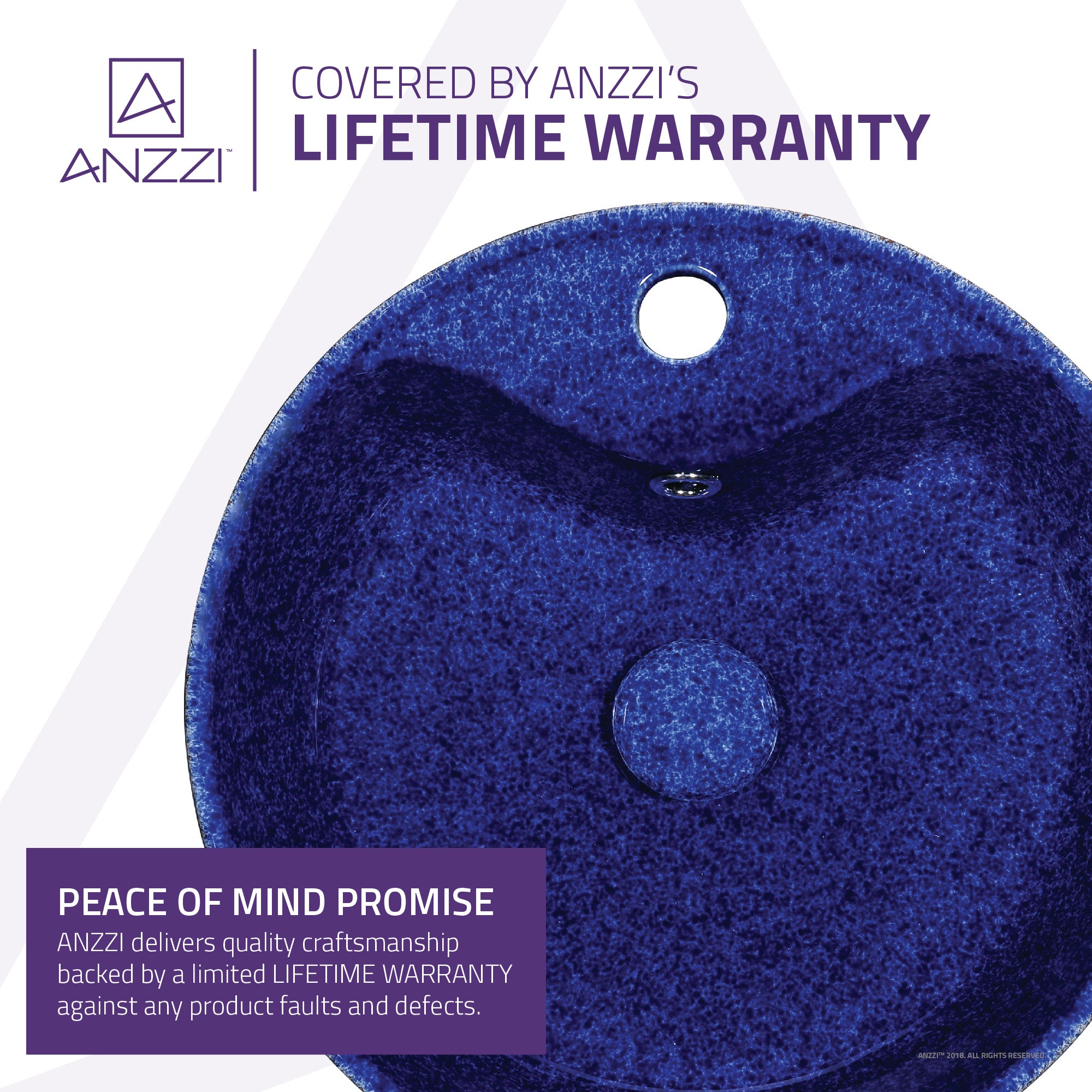 Regal Crown Series Ceramic Vessel Sink in Royal Blue Finish