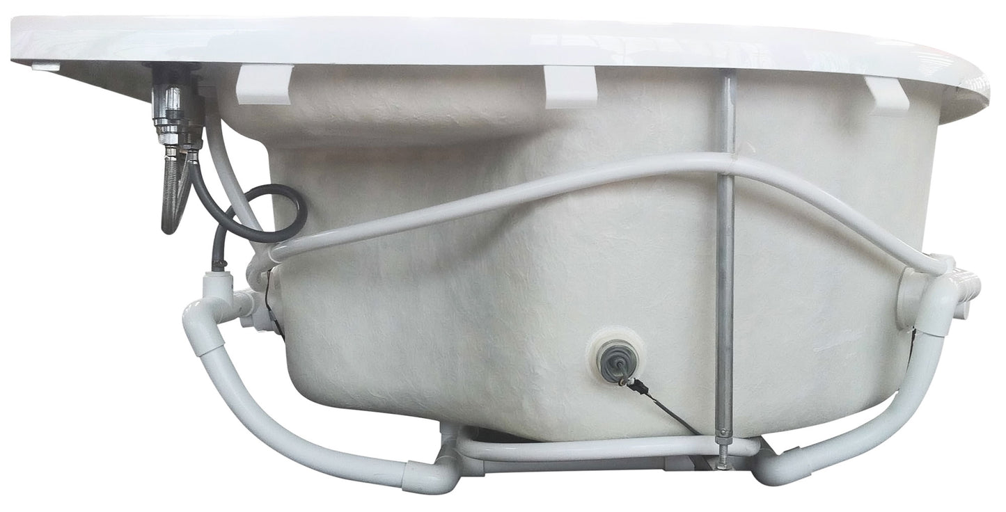 EAGO AM124ETL-L 6 ft Right Drain Corner Acrylic White Whirlpool Bathtub for Two