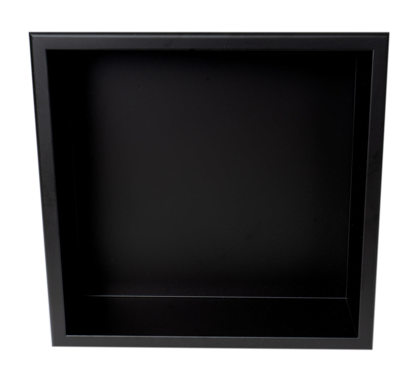 ALFI brand ABNC1616-BLA 16" x 16" Black Matte Stainless Steel Square Single Shelf Bath Shower Niche