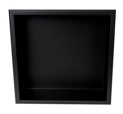 ALFI brand ABNC1616-BLA 16" x 16" Black Matte Stainless Steel Square Single Shelf Bath Shower Niche