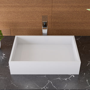 ALFI brand ABRS2014 20" x 14" White Matte Solid Surface Resin Sink