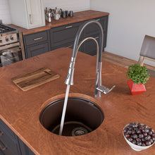 Load image into Gallery viewer, ALFI brand AB1717UM-C Chocolate 17&quot; Undermount Round Granite Composite Kitchen Prep Sink