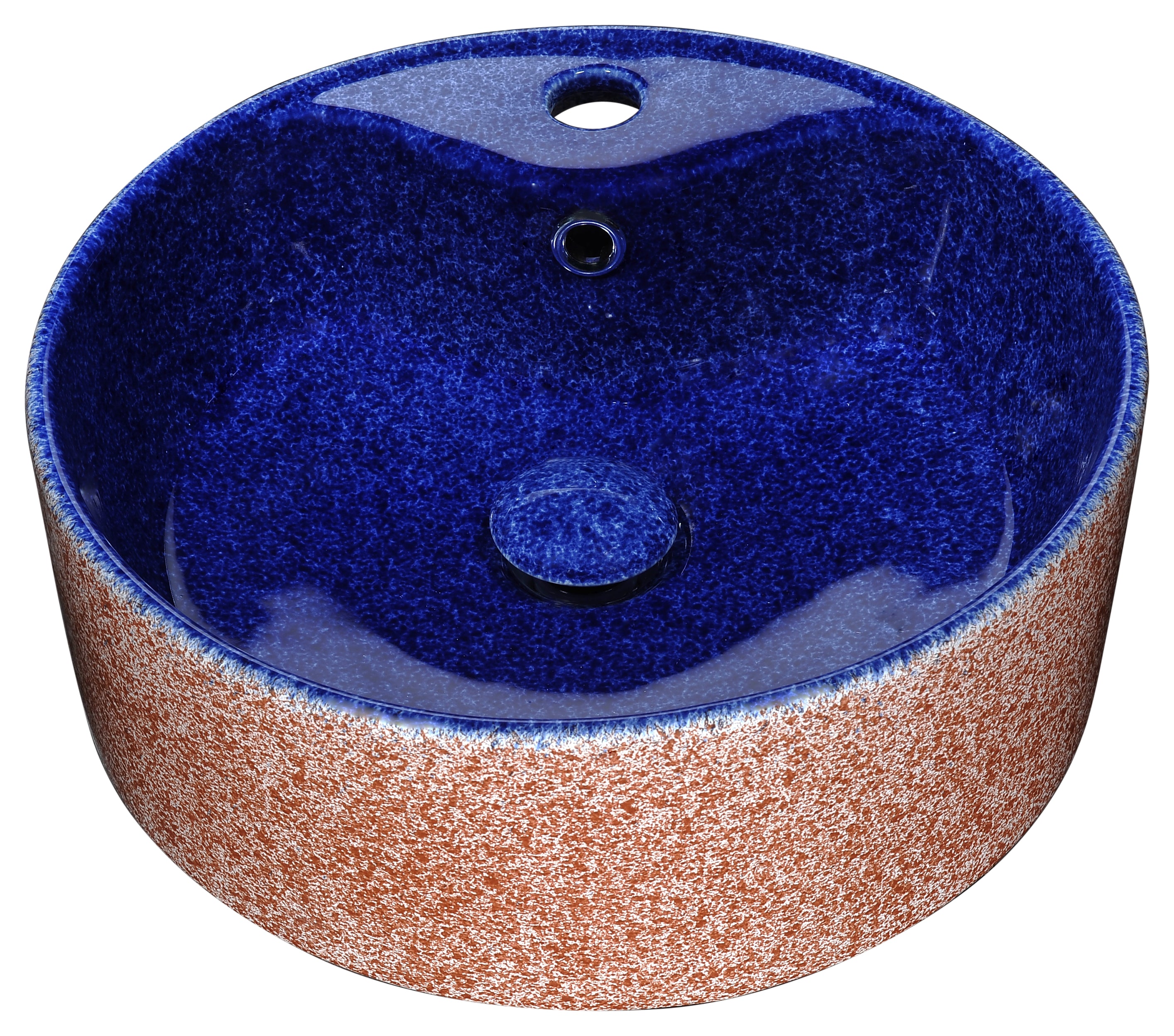 Regal Crown Series Ceramic Vessel Sink in Royal Blue Finish