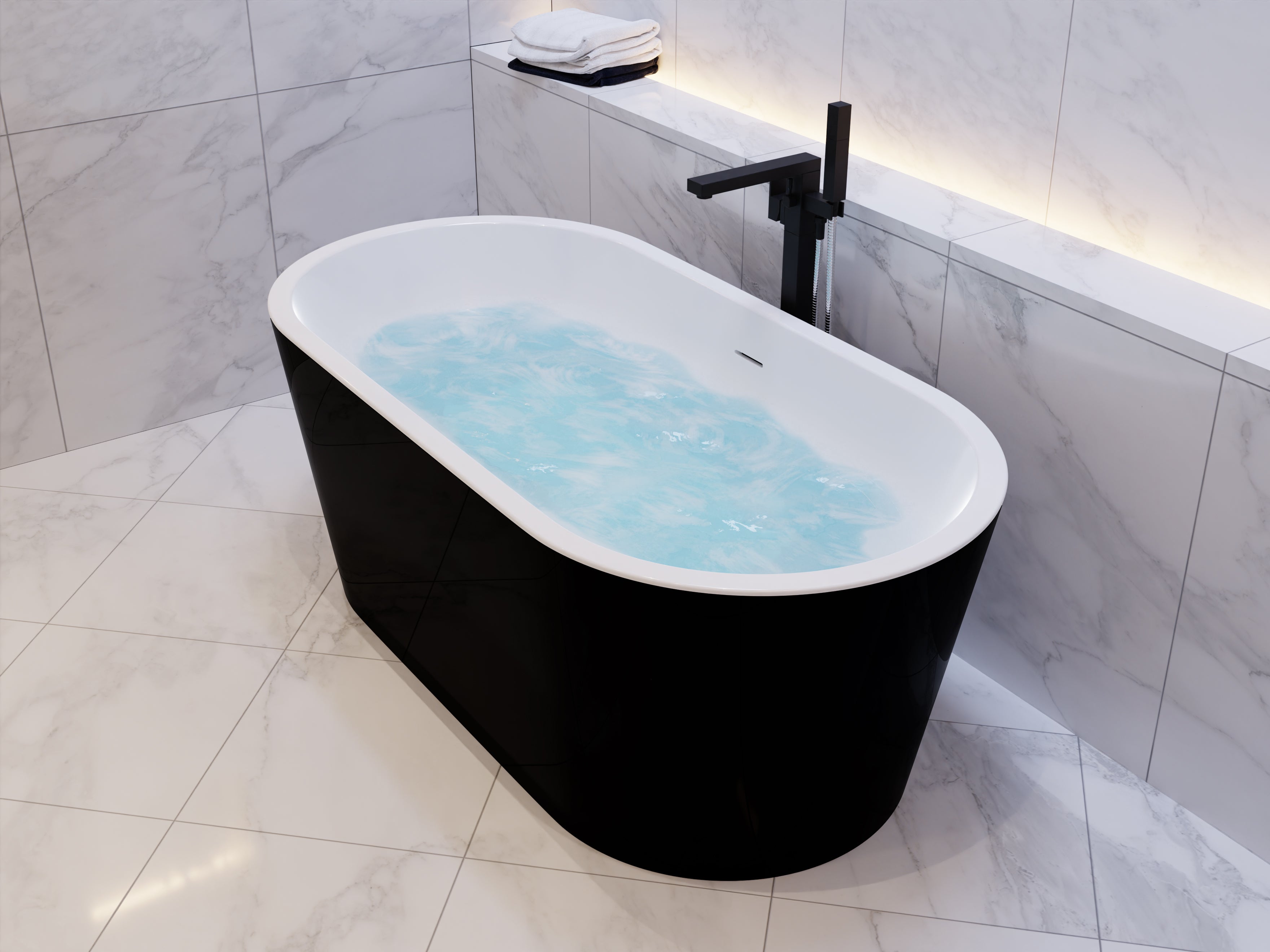 Chand 67 in. Acrylic Flatbottom Freestanding Bathtub