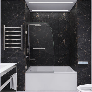 Grand Series 34 in. by 58 in. Frameless Hinged Tub Door