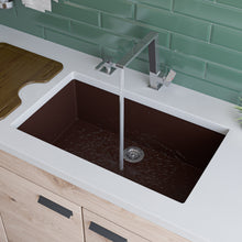 Load image into Gallery viewer, ALFI brand AB3020UM-C Chocolate 30&quot; Undermount Single Bowl Granite Composite Kitchen Sink