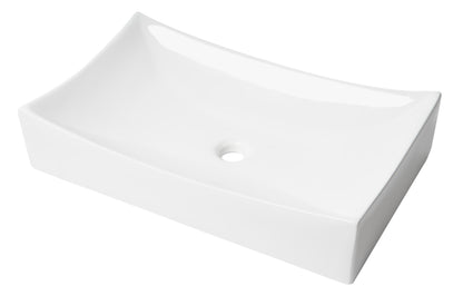 ALFI brand ABC904 White 26" Fancy Rectangular Above Mount Ceramic Sink