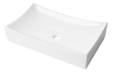 Load image into Gallery viewer, ALFI brand ABC904 White 26&quot; Fancy Rectangular Above Mount Ceramic Sink