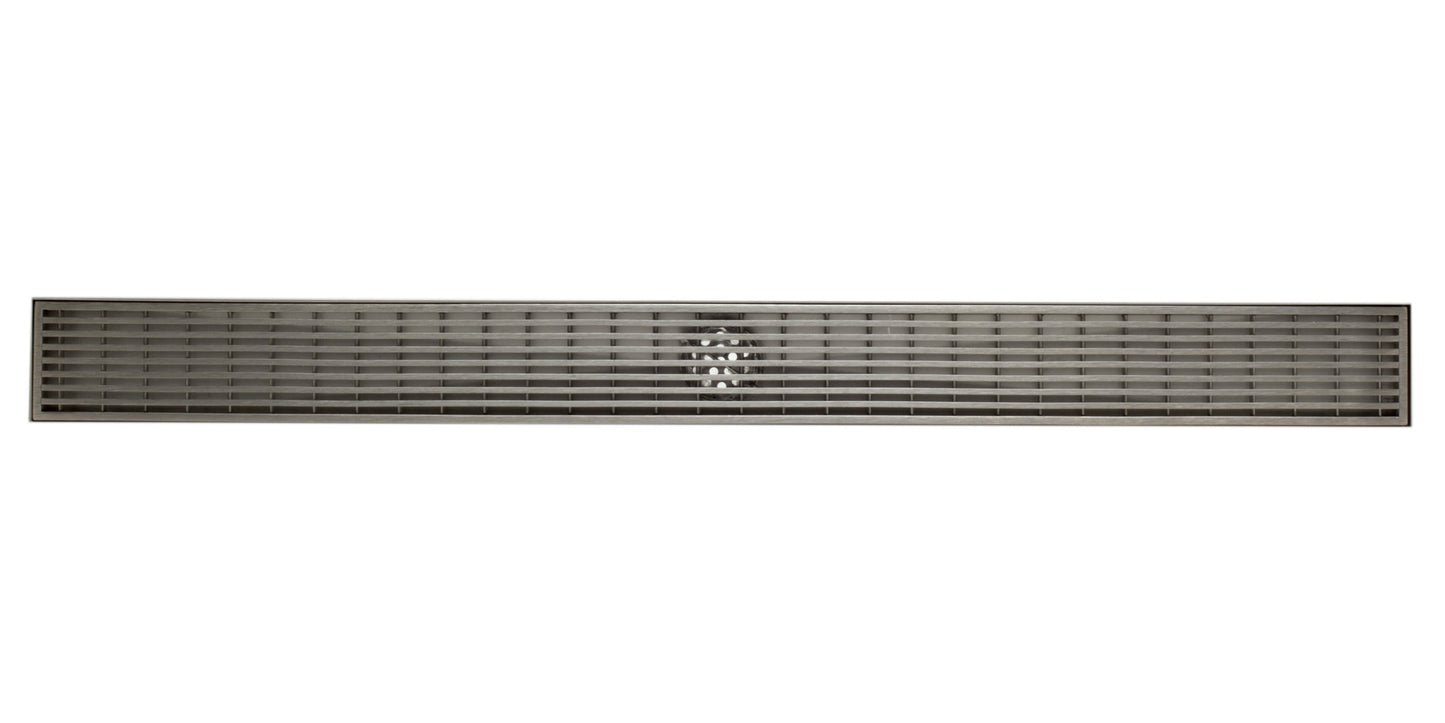 ALFI brand ABLD32D 32" Modern Stainless Steel Linear Shower Drain with Groove Lines