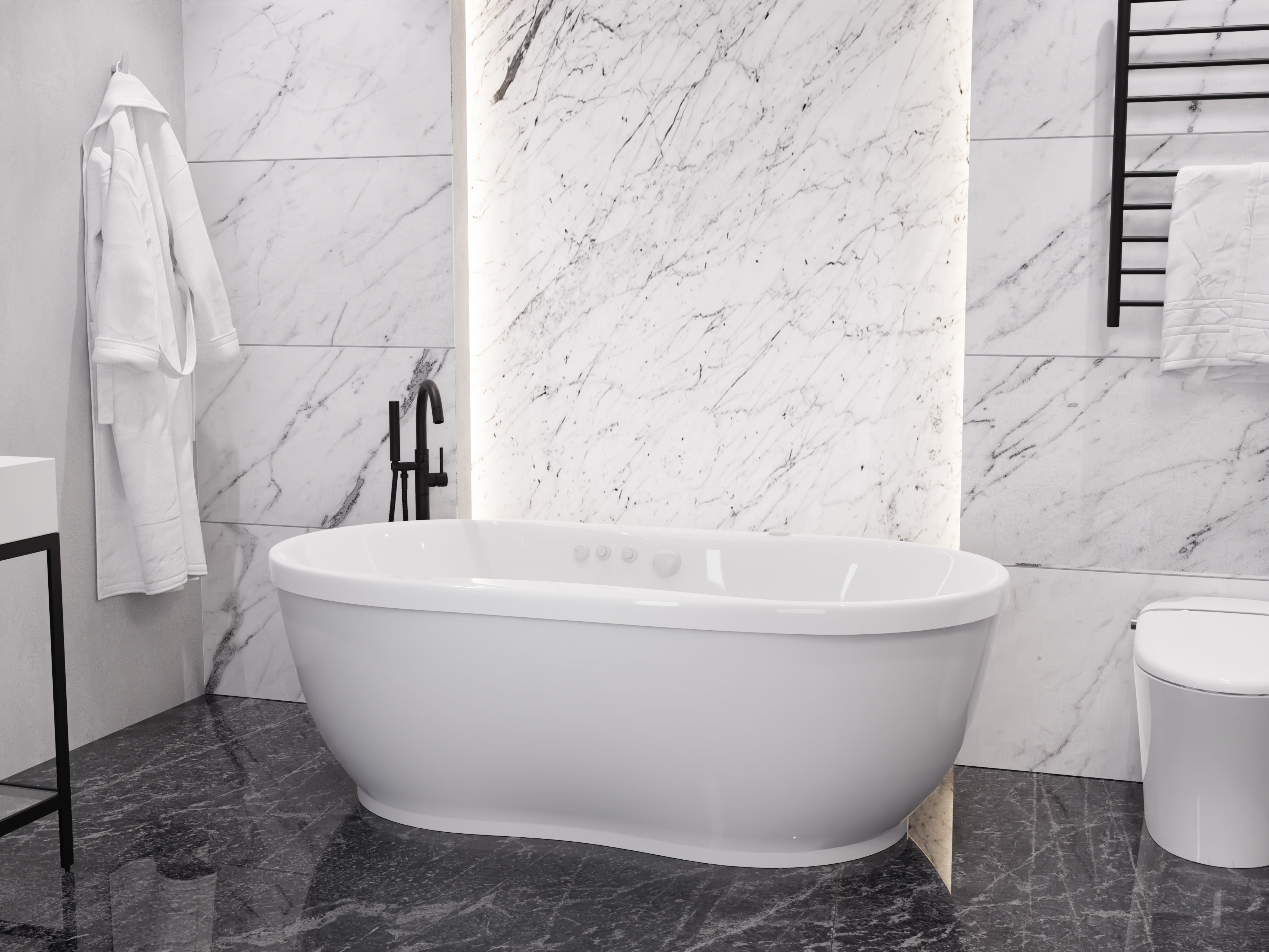 Lori 6 ft. Whirlpool and Air Bath Tub in White