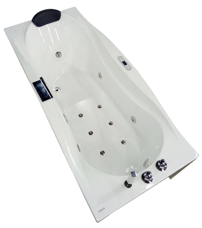 EAGO AM189ETL-L 6 ft Right Drain Acrylic White Whirlpool Bathtub w Fixtures