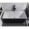 ALFI brand AB8834 59 inch Black & White Rectangular Acrylic Free Standing Soaking Bathtub