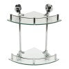 ALFI brand AB9548 Polished Chrome Corner Mounted Double Glass Shower Shelf Bathroom Accessory