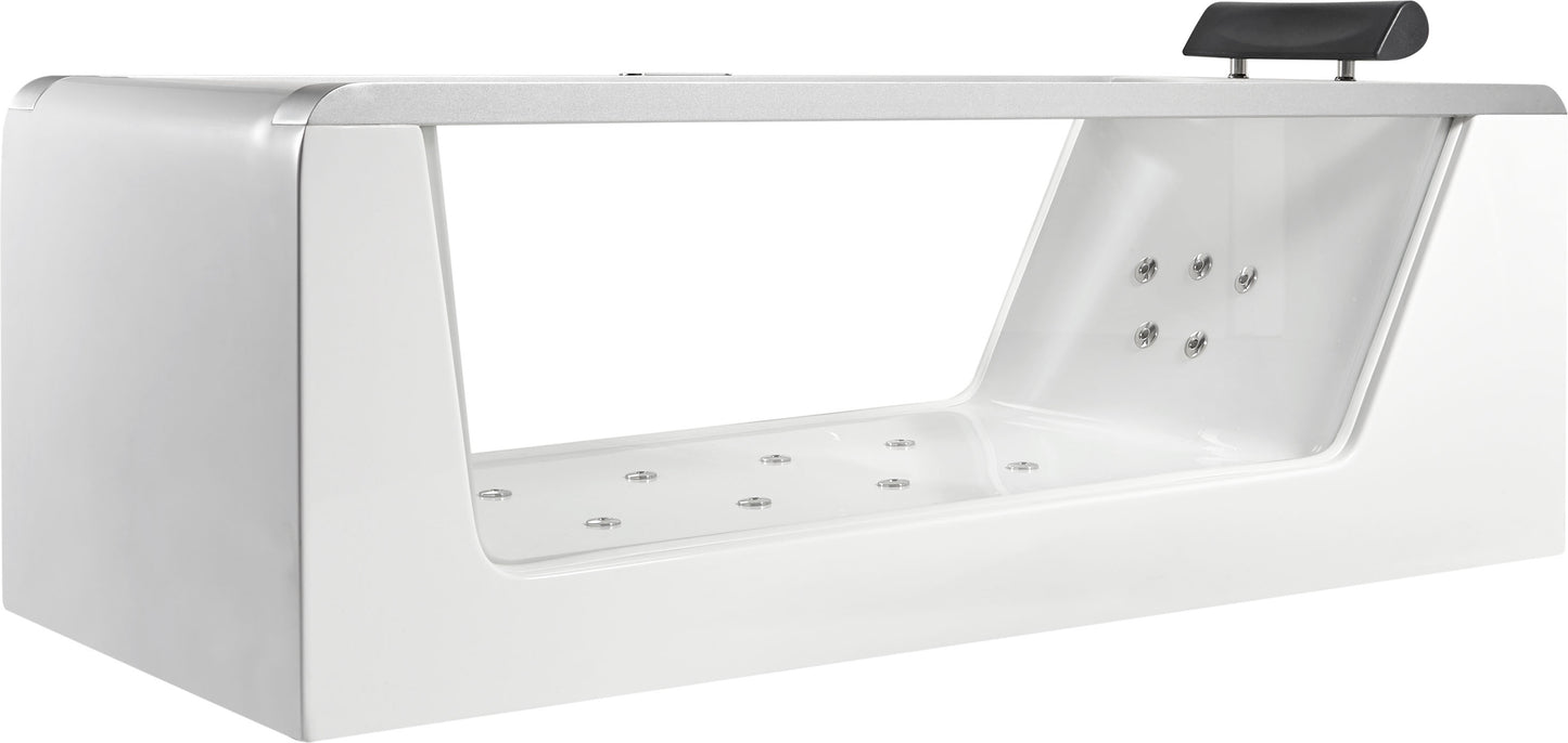 EAGO AM152ETL-6 6 ft Clear Rectangular Acrylic Whirlpool Bathtub