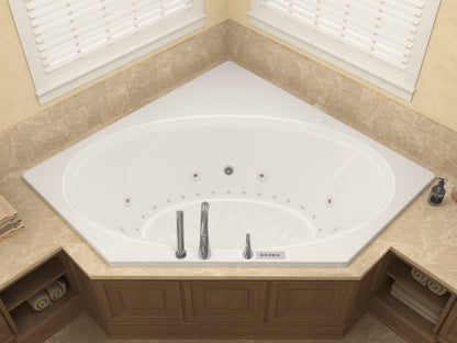 Atlantis Whirlpools Venus Deluxe Series 62.125 x 82.5in. Air and Whirlpool Jetted corner Bathtub in White