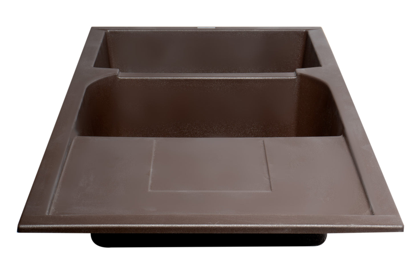 ALFI brand AB4620DI-C Chocolate 46" Double Bowl Granite Composite Kitchen Sink with Drainboard