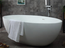 Load image into Gallery viewer, ALFI brand AB9941 67&quot; White Oval Solid Surface Smooth Resin Soaking Bathtub