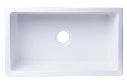 ALFI brand AB3018ARCH-W  30" White Arched Apron Thick Wall Fireclay Single Bowl Farm Sink