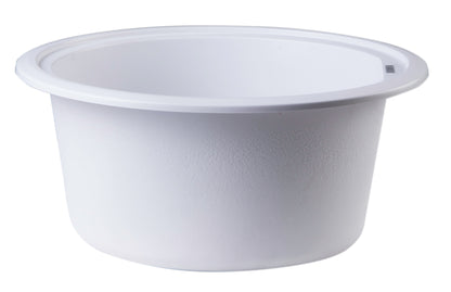 ALFI brand AB1717DI-W White 17" Drop-In Round Granite Composite Kitchen Prep Sink