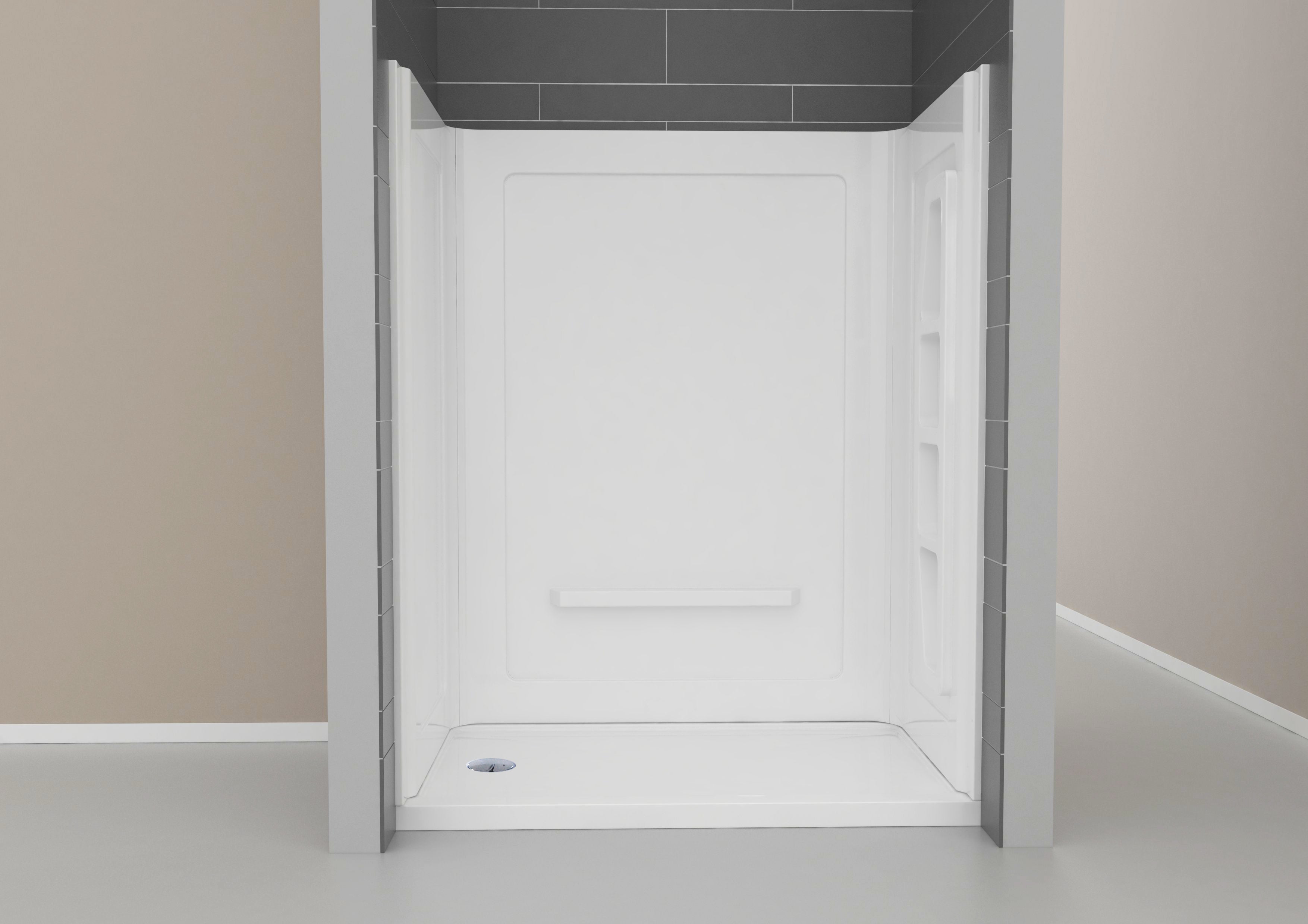Forum 60 in. x 36 in. x 74 in. 3-piece DIY Friendly Alcove Shower Surround in White