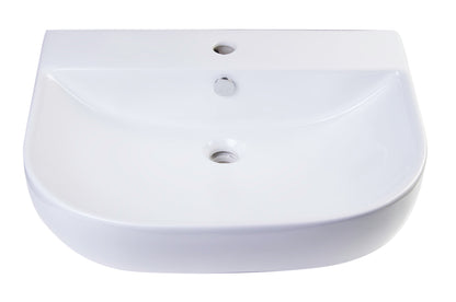 ALFI brand AB111  24" White D-Bowl Porcelain Wall Mounted Bath Sink