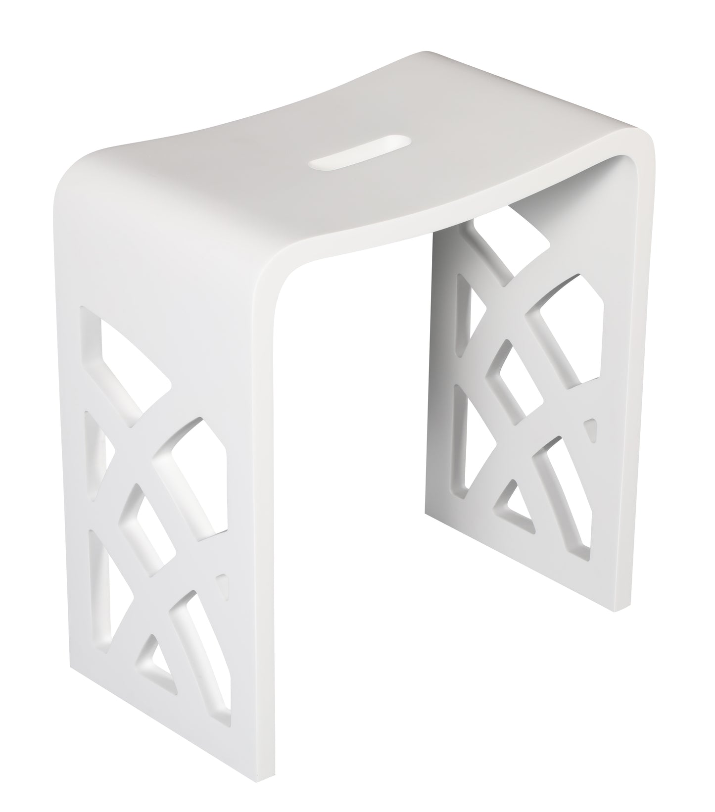 ALFI brand ABST88 Designer White Matte Solid Surface Resin Bathroom / Shower Stool