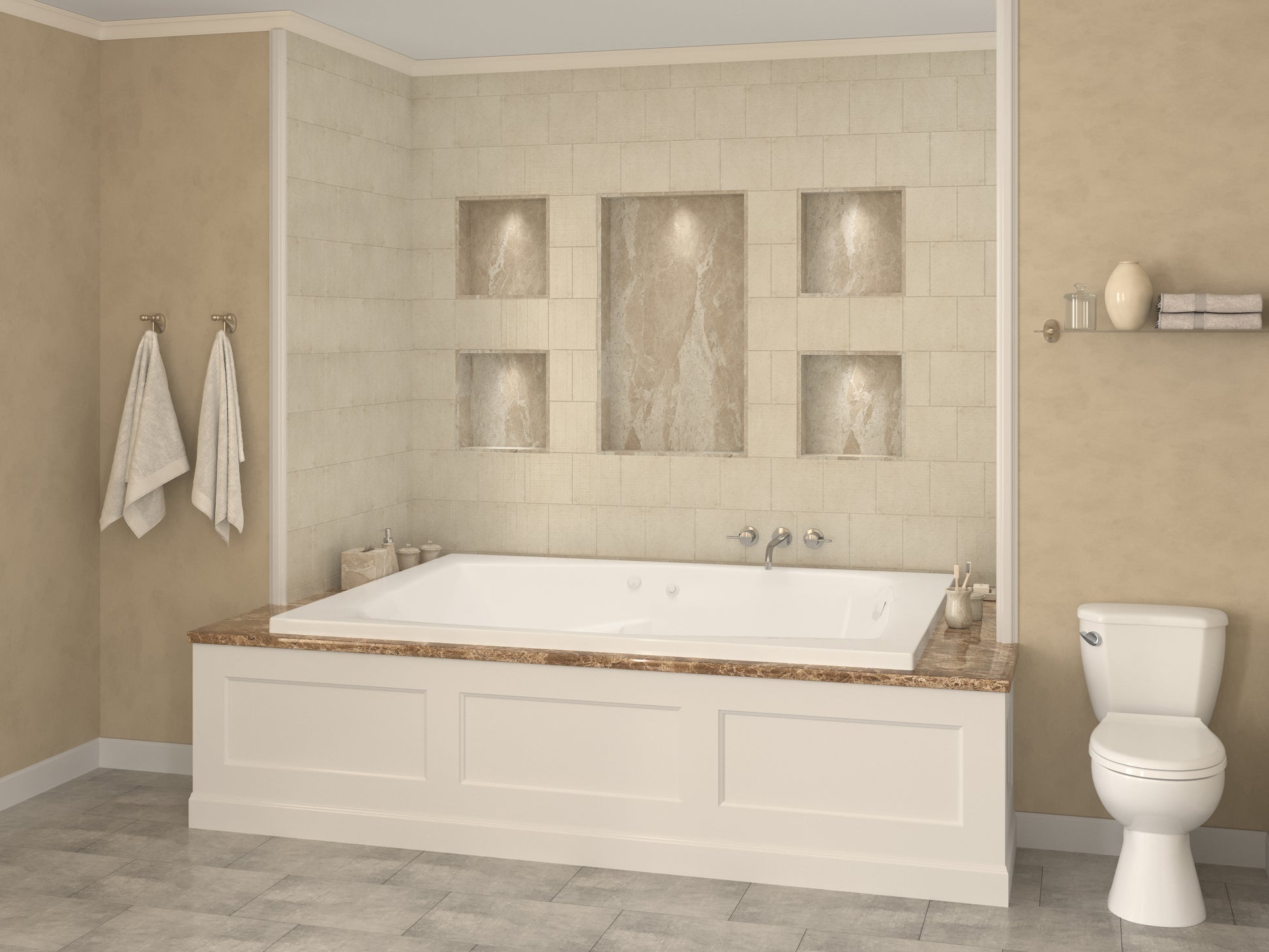 Atlantis Whirlpools Caresse 54 x 72 Rectangular Whirlpool Jetted Bathtub