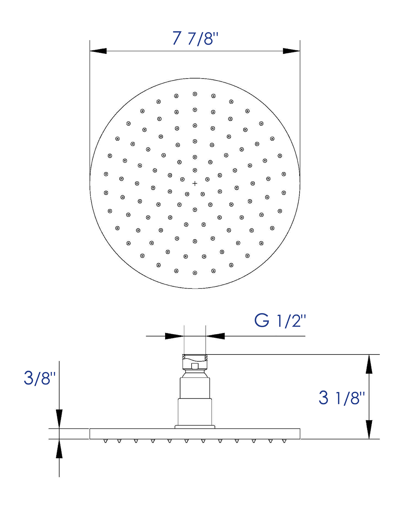 ALFI brand LED8R-BN Brushed Nickel 8" Round Multi Color LED Rain Shower Head