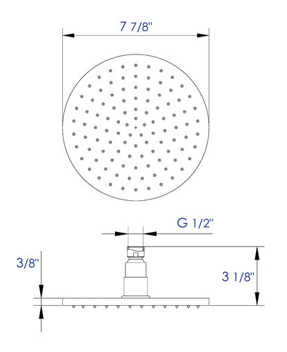 ALFI brand LED8R-BN Brushed Nickel 8" Round Multi Color LED Rain Shower Head