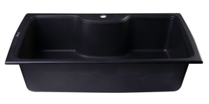 ALFI brand AB3520DI-BLA Black 35" Drop-In Single Bowl Granite Composite Kitchen Sink