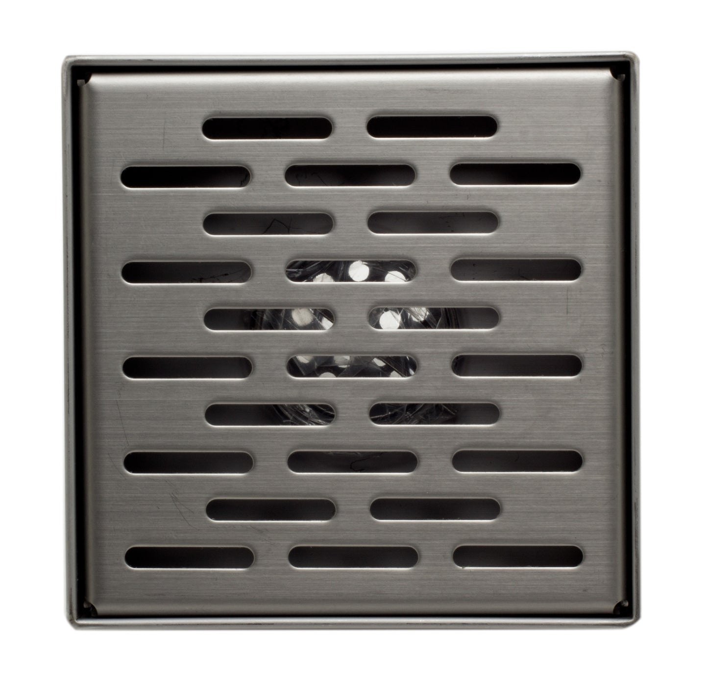 ALFI brand ABSD55C 5" x 5" Modern Square Stainless Steel Shower Drain with Groove Holes