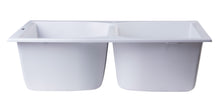 Load image into Gallery viewer, ALFI brand AB3220DI-W White 32&quot; Drop-In Double Bowl Granite Composite Kitchen Sink