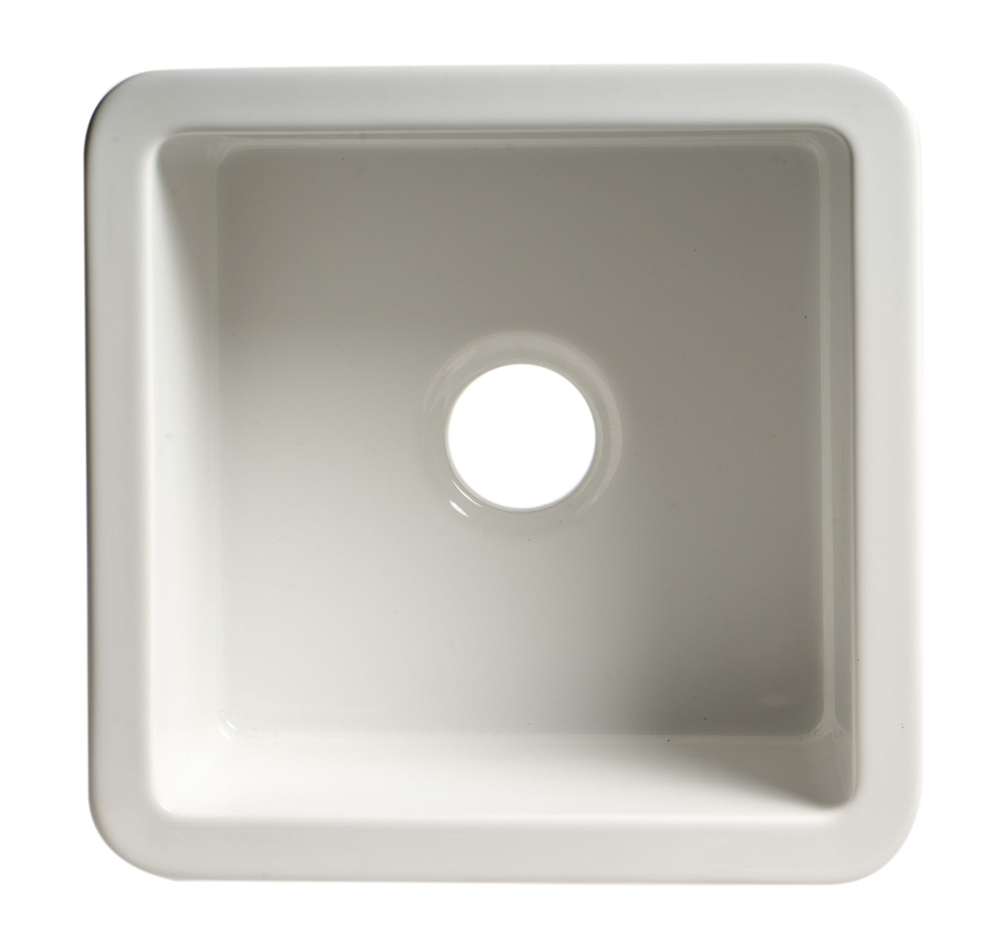 ALFI brand ABF1818S-W White Square 18" x 18" Undermount / Drop In Fireclay Prep Sink