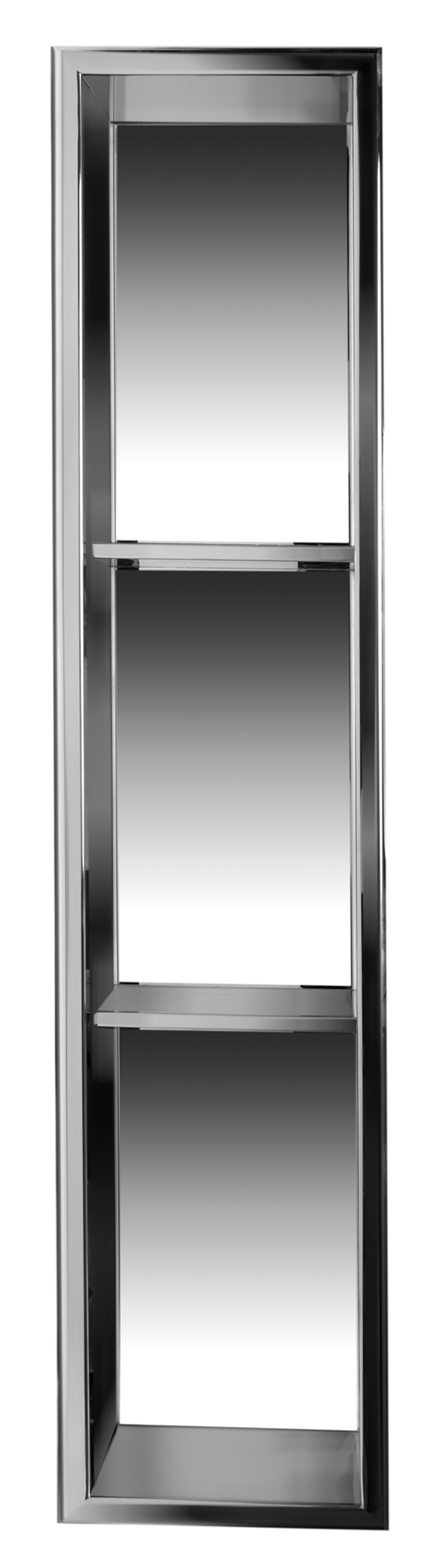 ALFI brand ABN0836-PSS 8 x 36 Polished Stainless Steel Vertical Triple Shelf Bath Shower Niche