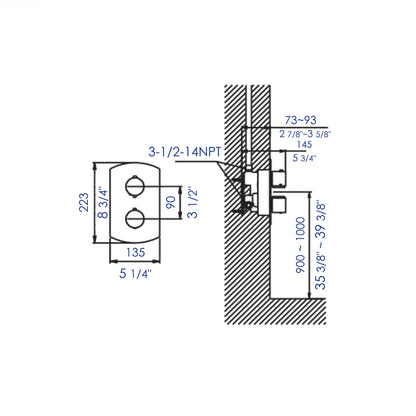 ALFI brand AB3809-PC Polished Chrome Round Knob 1 Way Thermostatic Shower Mixer