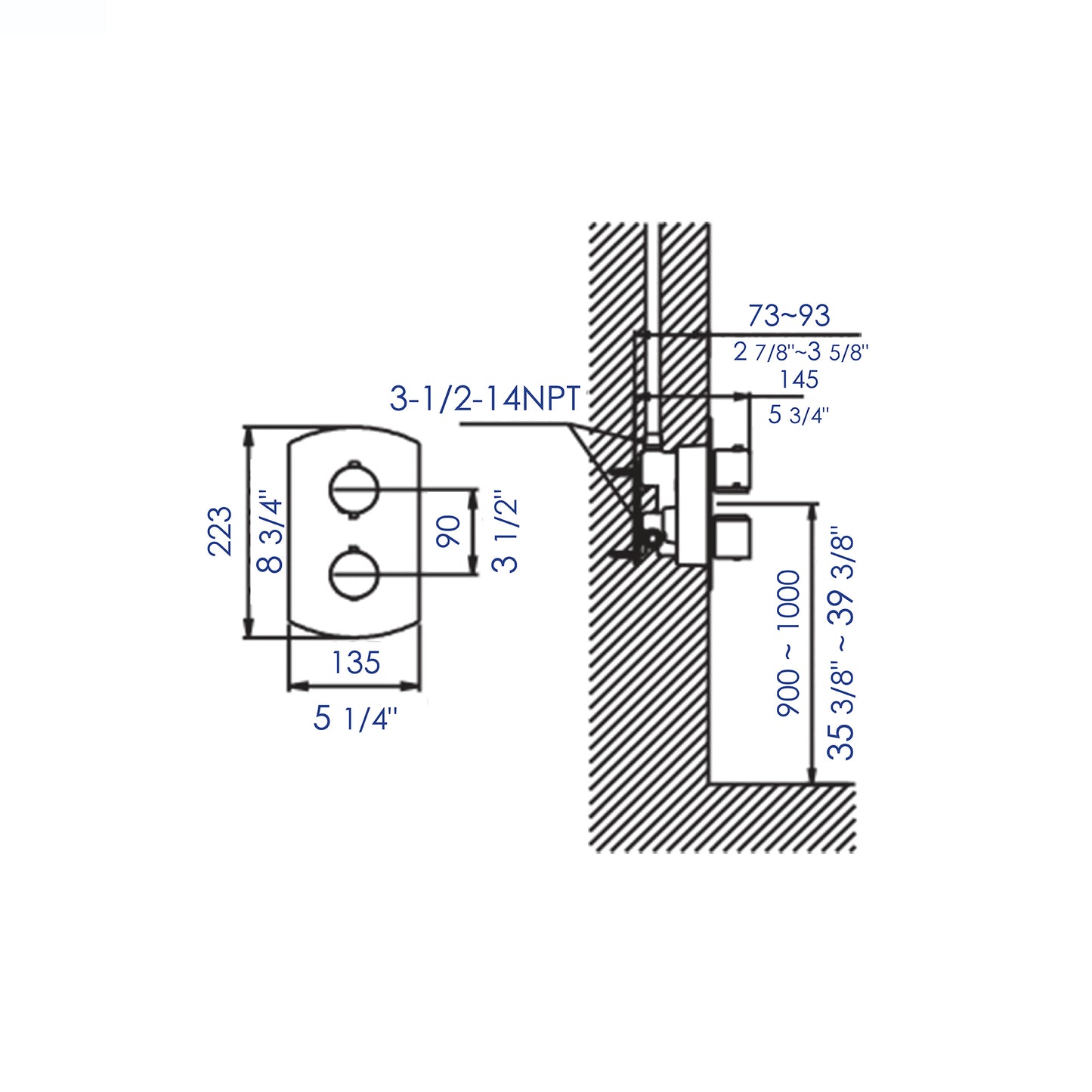 ALFI brand AB3809-BN Brushed Nickel Round Knob 1 Way Thermostatic Shower Mixer