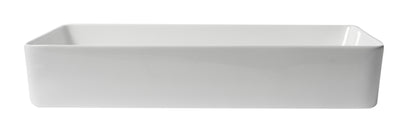 ALFI brand ABC902-W White 24" Modern Rectangular Above Mount Ceramic Sink