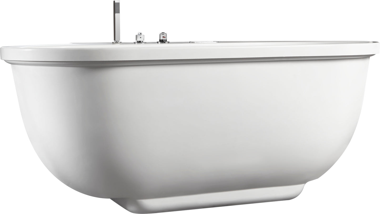 EAGO AM128ETL 6 ft Acrylic White Whirlpool Bathtub w Fixtures