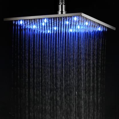 ALFI brand LED12S-BN Brushed Nickel 12" Square Multi Color LED Rain Shower Head