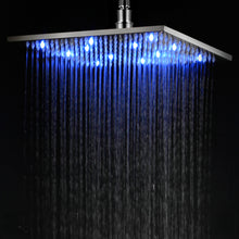 Load image into Gallery viewer, ALFI brand LED12S-BN Brushed Nickel 12&quot; Square Multi Color LED Rain Shower Head
