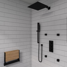 Load image into Gallery viewer, ALFI brand AB2801-BM Black Matte 3-Way Thermostatic Valve Shower Mixer Square Knobs
