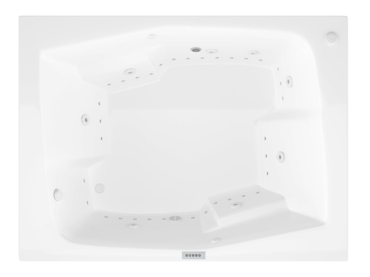 Atlantis Whirlpools Caresse Deluxe Series 54 x 72.125in. Air and Whirlpool Jetted Bathtub in White