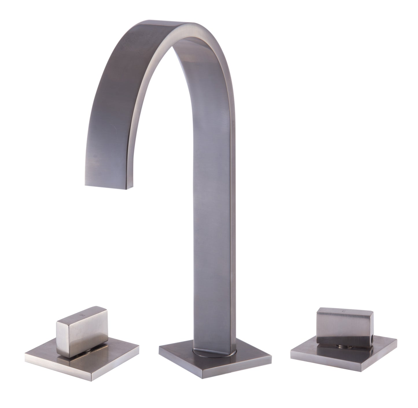 ALFI brand AB1336-BN Brushed Nickel Gooseneck Widespread Bathroom Faucet