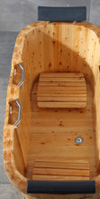 Load image into Gallery viewer, ALFI brand AB1130 65&quot; 2 Person Free Standing Cedar Wooden Bathtub with Fixtures &amp; Headrests