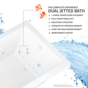 Polaris 36 x 72 Air & Whirlpool Jetted Bathtub – Acrylic, Drop-In Design, Dual Therapy