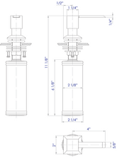 Load image into Gallery viewer, ALFI brand AB5007-PSS Modern Square Polished Stainless Steel Soap Dispenser