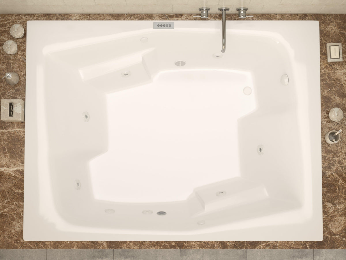 Atlantis Whirlpools Caresse Deluxe Series 54 x 72.125in. Air and Whirlpool Jetted Bathtub in White