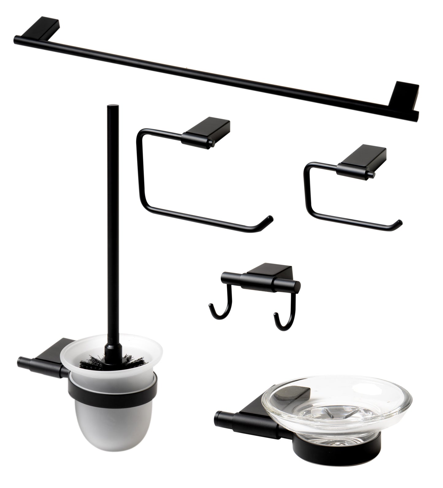 ALFI brand AB9515-BM Black Matte 6 Piece Bath Accessory Set