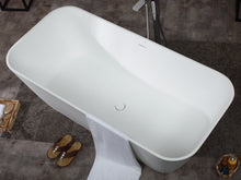 Load image into Gallery viewer, ALFI brand AB9952 67&quot; White Rectangular Solid Surface Smooth Resin Soaking Bathtub