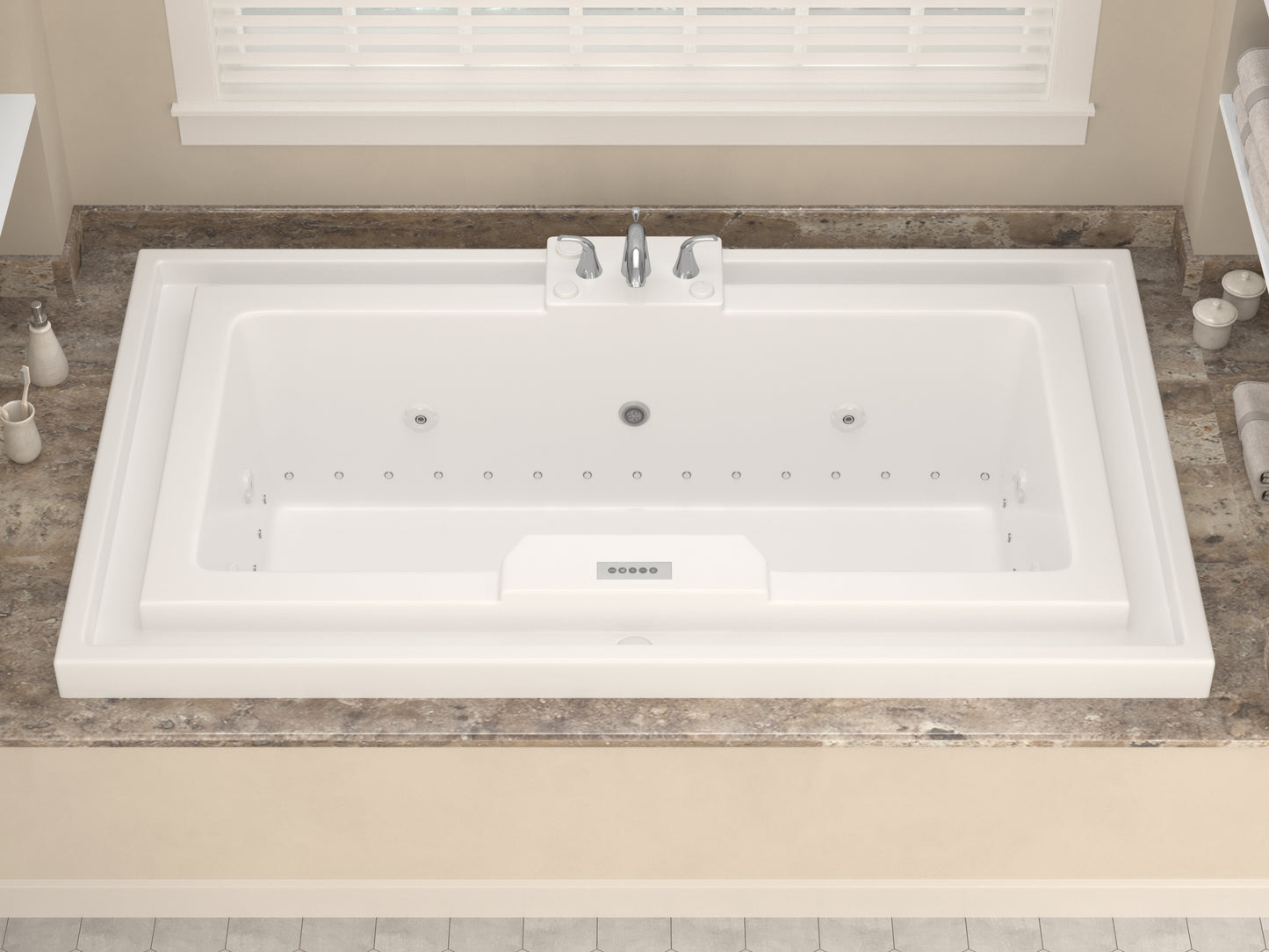 Atlantis Whirlpools Infinity Deluxe Series 45.75 x 78.312in. Air and Whirlpool Jetted Bathtub in White